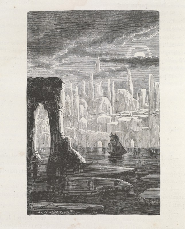 Illustration for "Voyages et Aventures du Capitaine Hatteras (Travels and adventures..., 1867. Creator: Anonymous.