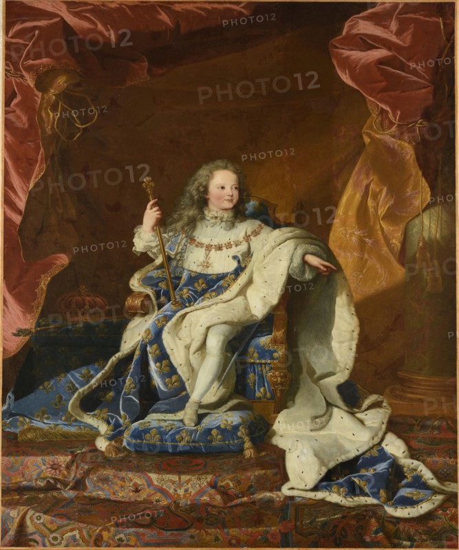Portrait of the King Louis XV of France (1710-1774), 1720. Creator: Rigaud, Hyacinthe François Honoré, Circle of  .