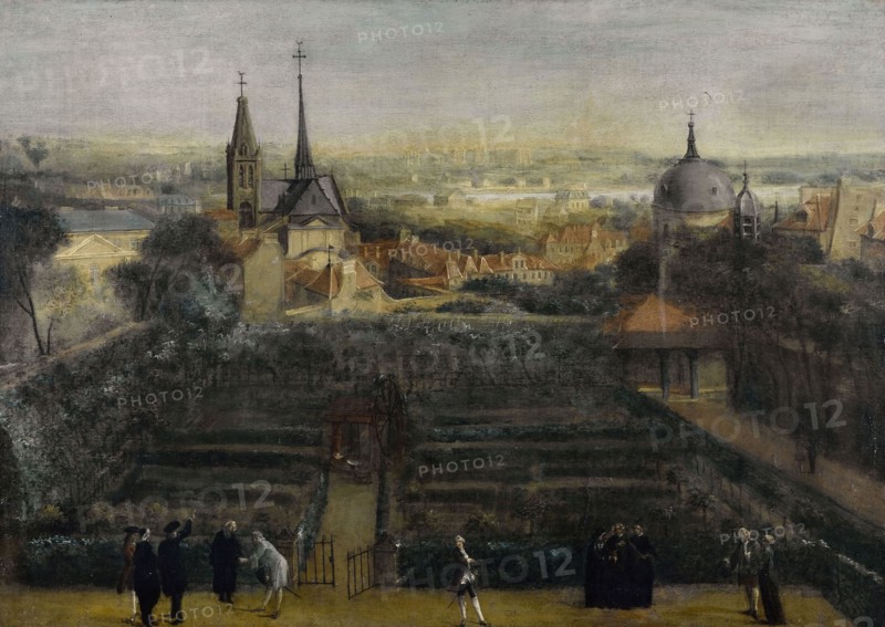 Abbey of Saint-Victor, seen from the College des Ecossais, around 1760, current place Jussieu...,  Creator: Unknown.