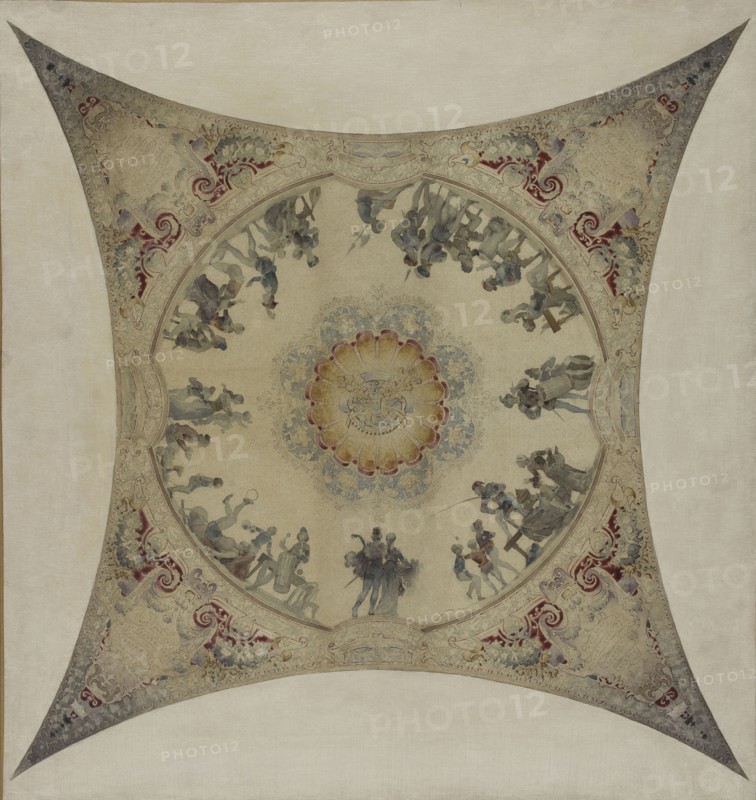 Esquisse pour la galerie Lobau de l'Hôtel de Ville de Paris : Scènes médiévales..., 1890. Creator: Hector d' Espouy.