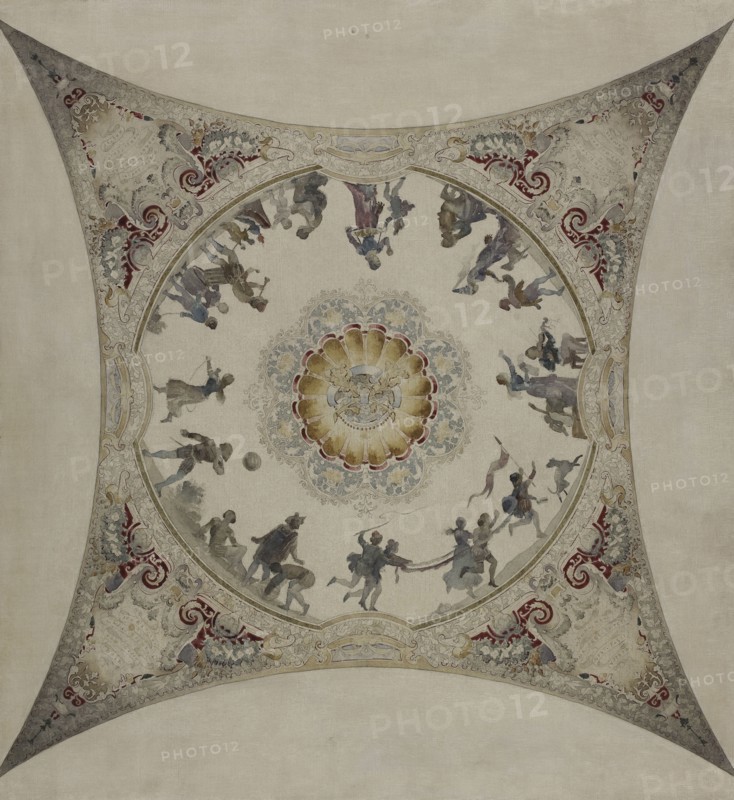 Esquisse pour la galerie Lobau de l'Hôtel de Ville de Paris : Scènes médiévales..., 1890. Creator: Hector d' Espouy.