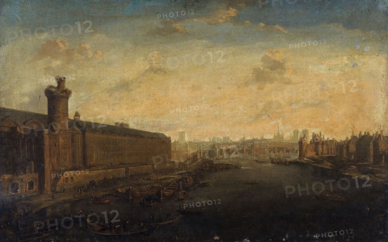 Grande Galerie of the Louvre, with Porte Neuve, Pont-Neuf, the Cité, Tour de Nesle...around 1640,  Creator: Unknown.
