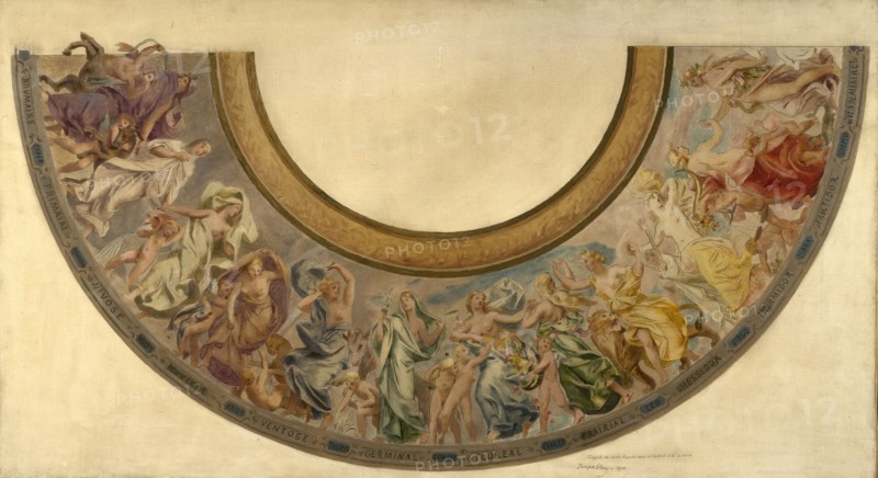 Esquisse pour l'escalier des fêtes de l'Hôtel de Ville de Paris : Les mois républicains, 1901. Creator: Joseph Blanc.