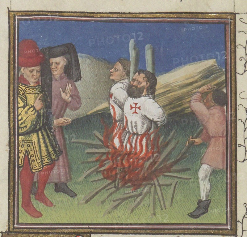 Execution of the Templars. From «Des Cas des nobles hommes et femmes» by Boccaccio, ca 1435-1440. Creator: Anonymous.