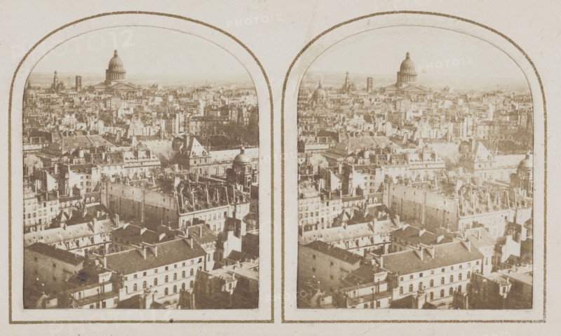 Panorama of Paris taken from the towers of Saint-Sulpice church, 6th arrondissement..., c1850-1860. Creator: Unknown.