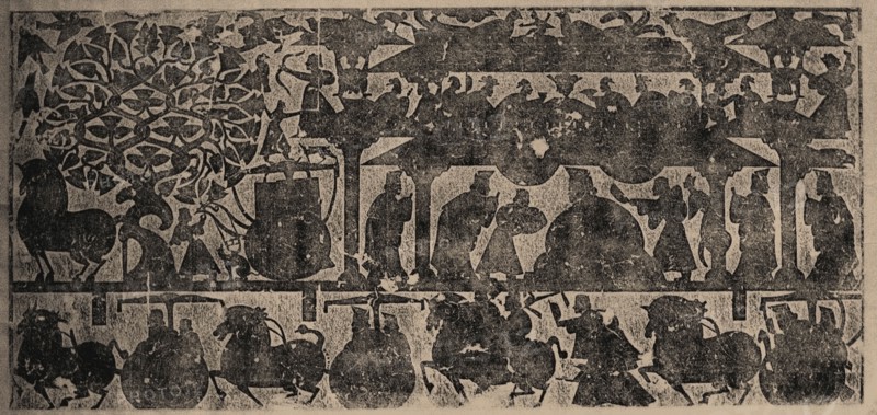 The rubbing from the carved stone chambers of the Wu Family in Shantung Province, 25-220. Creator: Central Asian Art.