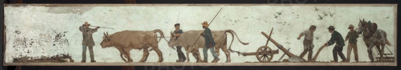 Esquisse pour l'école de la rue Château-Landon (10ème arrondissement) : L'agriculture..., 1881. Creator: Jules Didier.