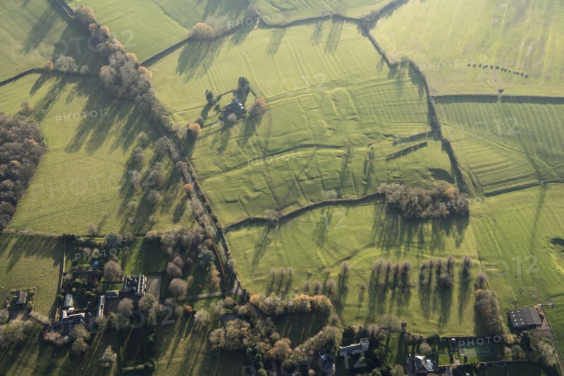 Shrunken village earthworks and ridge and furrow earthworks, near Carlton Curlieu, Leics, 2020. Creator: Damian Grady.