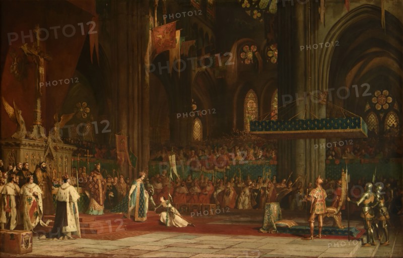 The coronation of Charles VII in the Rheims Cathedral, 17 July 1429, 1861. Creator: Comte, Pierre Charles (1823-1895).