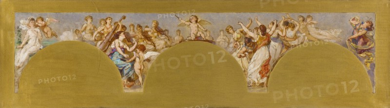 Esquisse pour le salon des Arts de l'Hôtel de Ville : La Musique et la Danse, c.1890. Creator: Pierre-Paul-Leon Glaize.
