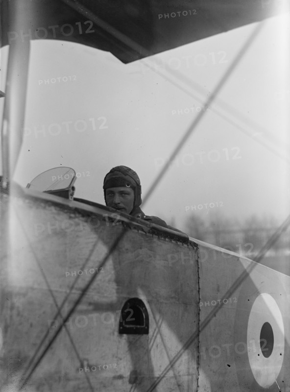Allied Aircraft - Demonstration At Polo Grounds; Col. Charles E. Lee, British Aviator..., 1917. Creator: Harris & Ewing.