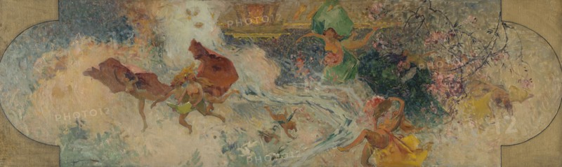 Esquisse pour la mairie d'Aubervilliers : Allégorie (plafond de la salle des fêtes), 1906. Creator: Henri Gaston Darien.