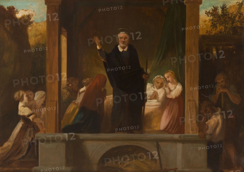 Sketch for the church of Saint-Séverin: the apostolic life of St Francis de Sales, c.1852. Creator: Victor-Louis Mottez.