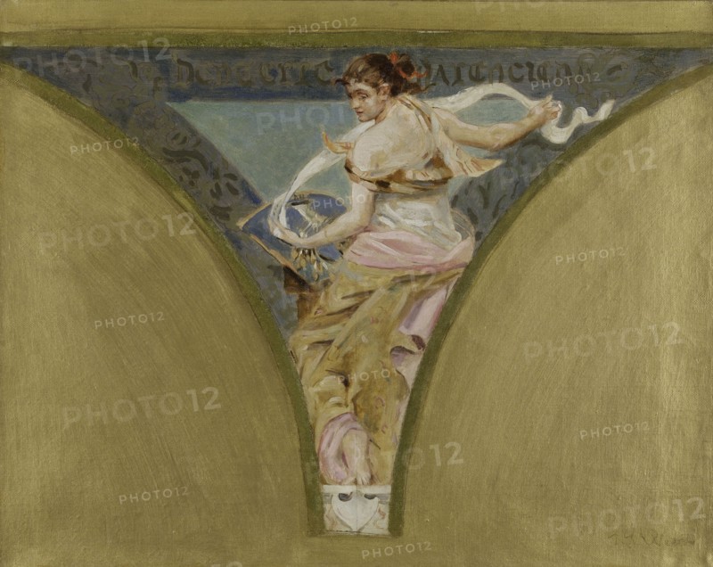 Sketch for the salle des fêtes in the Hôtel de Ville, Paris...lace, between 1889 and 1893.  Creator: Jean Joseph Weerts.