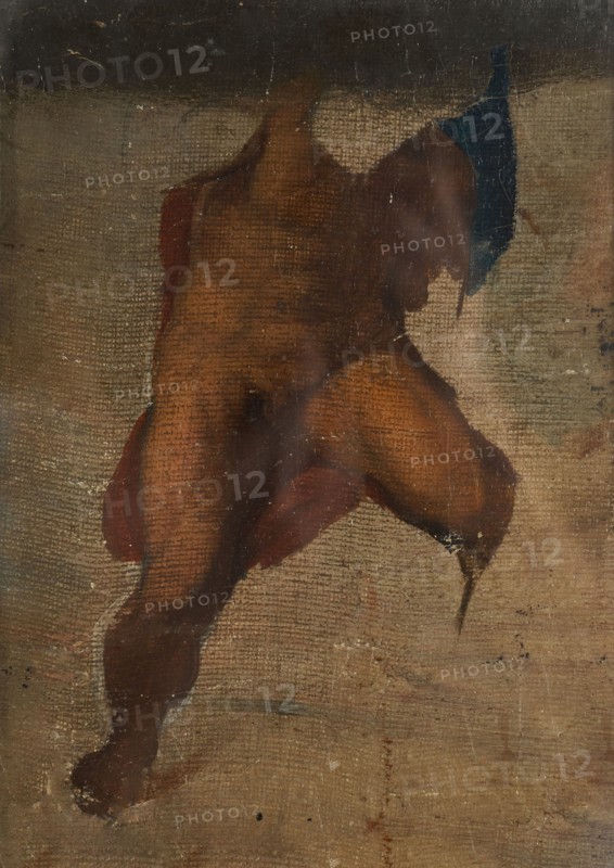 Etude de figure d'après le Jugement Dernier de Michel-Ange à la chapelle Sixtine, 19th century. Creator: Joseph Guichard.