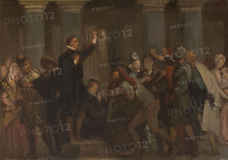 Sketch for the church of Saint-Séverin: the childhood of Saint Francis de Sales..., c.1852. Creator: Victor-Louis Mottez.