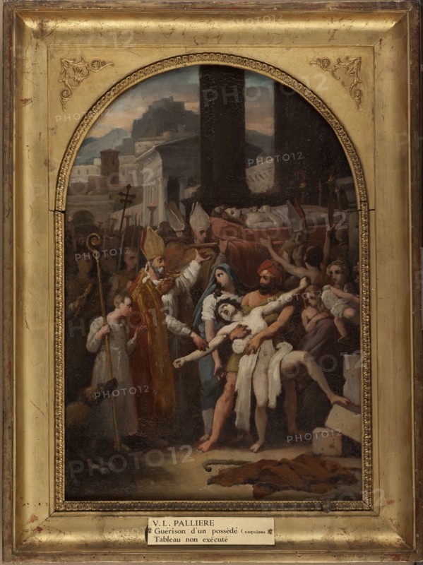 Sketch for the Saint-Gervais church: Healing of a man who was possessed..., c.1819. Creator: Louis Vincent Léon Pallière.