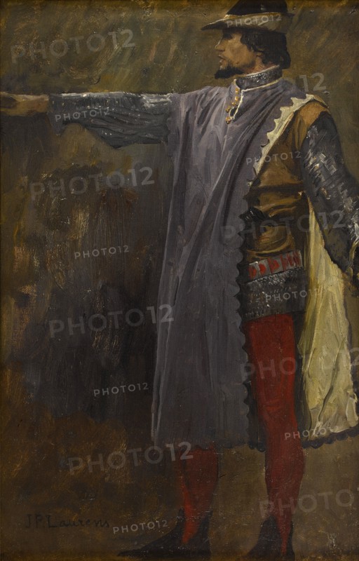 Esquisse de détail pour l'Hôtel de Ville de Paris : Etienne Marcel protège le Dauphin, c.1889. Creator: Jean-Paul Laurens.