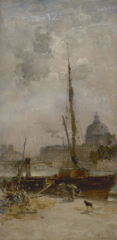 Esquisse pour le salon des Arts de l'Hôtel de Ville de Paris : Le port Saint-Nicolas, c.1889. Creator: Charles Lapostolet.