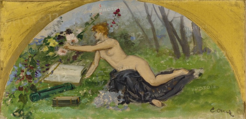 Esquisse pour le salon des Sciences de l'Hôtel de Ville de Paris : La Botanique, c.1889 - 1892. Creator: Ernest-Ange Duez.