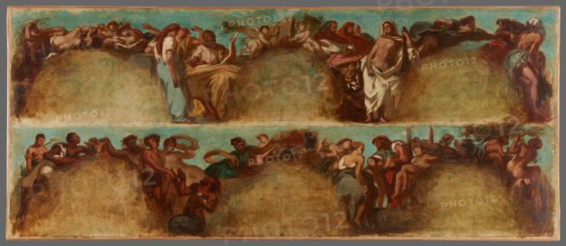 Esquisse pour le salon du Roi du Palais Bourbon - La Justice. L'Industrie, begins 1849 ends 1854. Creator: Pierre Andrieu.