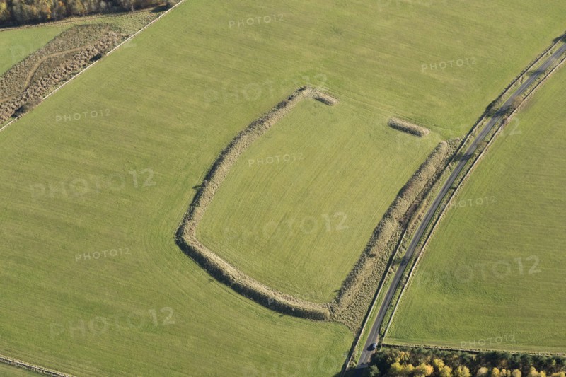 Knolbury, a possible Iron Age univallate hillfort earthwork on Barley Hill, near Chadlington, 2016. Creator: Damian Grady.