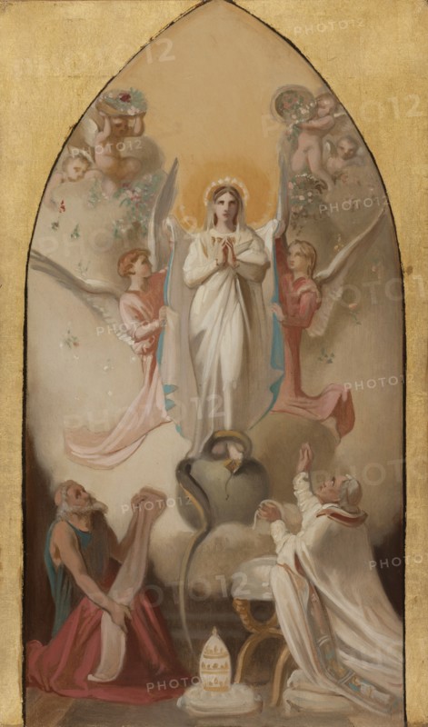 Sketch for the Saint-Séverin church: the Immaculate Conception predicted by...Isaiah, 1865.  Creator: Victor-Louis Mottez.
