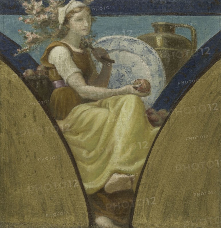 Esquisse pour la salle des fêtes de l'Hôtel de Ville de Paris : Normandie (Voussure), c.1888 - 1893. Creator: Paul Milliet.