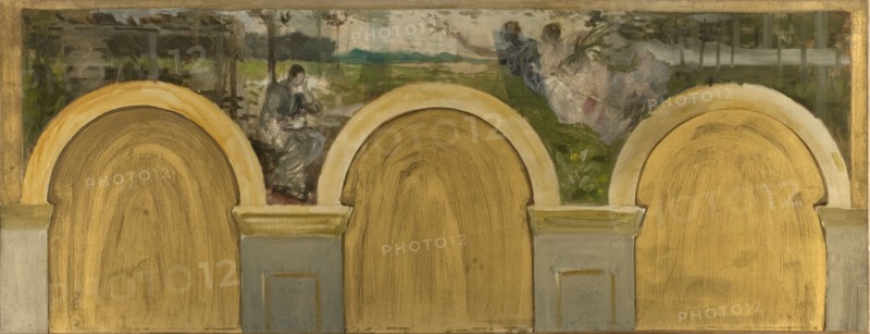 Esquisse pour le salon des Sciences de l'Hôtel de ville de Paris : Le Couronnement..., c.1888-1892. Creator: Henry Lerolle.
