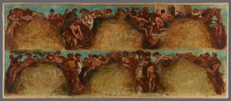 Esquisse pour le salon du Roi du Palais Bourbon - L'Agriculture. La Guerre, begins 1849 ends 1854. Creator: Pierre Andrieu.
