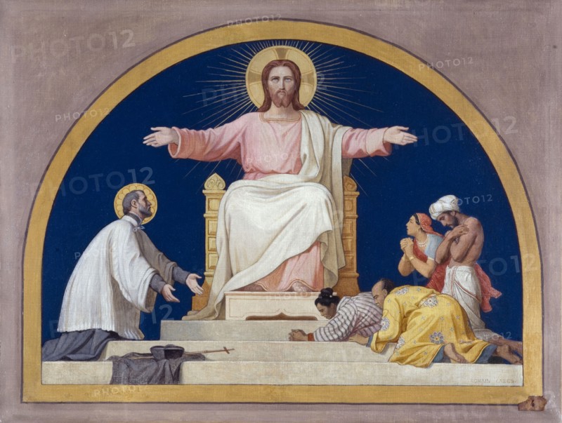 Esquisse pour l'église Saint-François-Xavier : Saint-François-Xavier présentant au Christ..., c.1876 Creator: Romain Cazes.