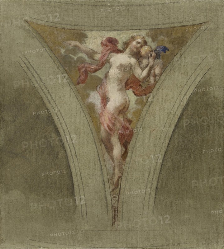 Sketch for the dome above the escalier des fêtes in the Hôtel de Ville...between 1888 and 1899. Creator: Francois Schommer.