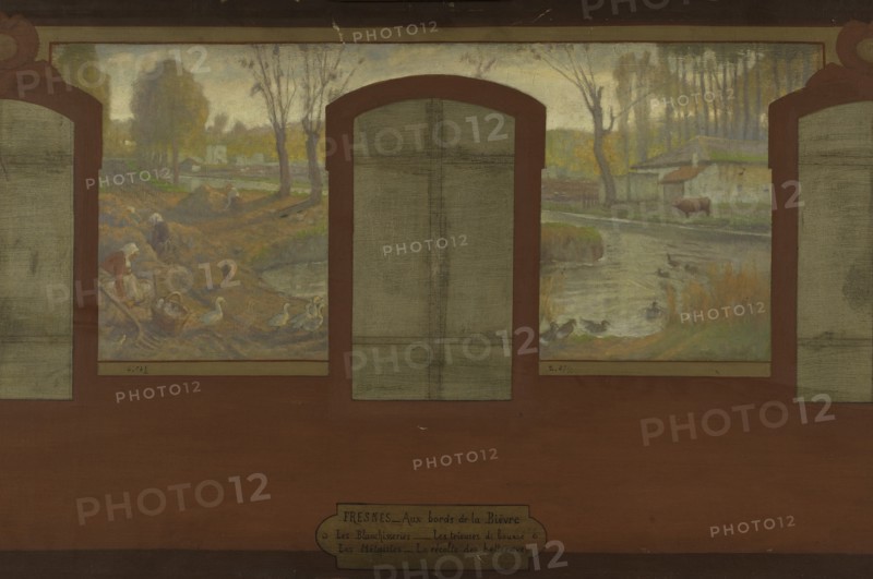 Esquisse pour la mairie de Fresnes : Les bords de la Bièvre. Fresnes. Aux bords de la..., 1905. Creator: Jean Joseph Enders.