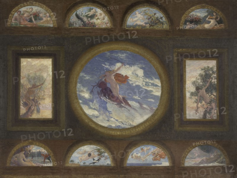 Esquisse pour la salle à manger de l'Hôtel de Ville de Paris : La Terre bienfaitrice et..., 1892. Creator: Jules-Jean Ferry.