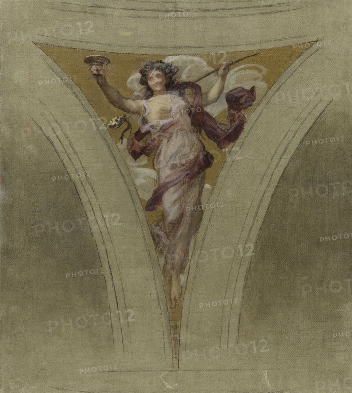 Sketch for the dome above the escalier des fêtes in the Hôtel de Ville...between 1888 and 1899.  Creator: Francois Schommer.