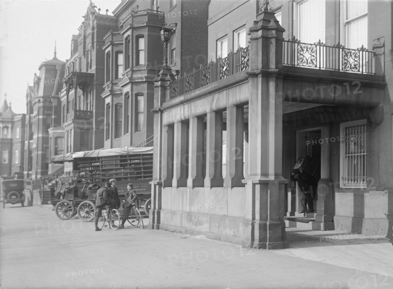 Belongings of Count J.H. Von Bernstorff being removed from the German Embassy, Washington DC, 1917.  Creator: Harris & Ewing.