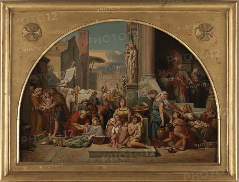 Esquisse pour l'église Sainte-Elisabeth : Les sept oeuvres de miséricorde, between 1844 and 1848. Creator: Jean Louis Bezard.