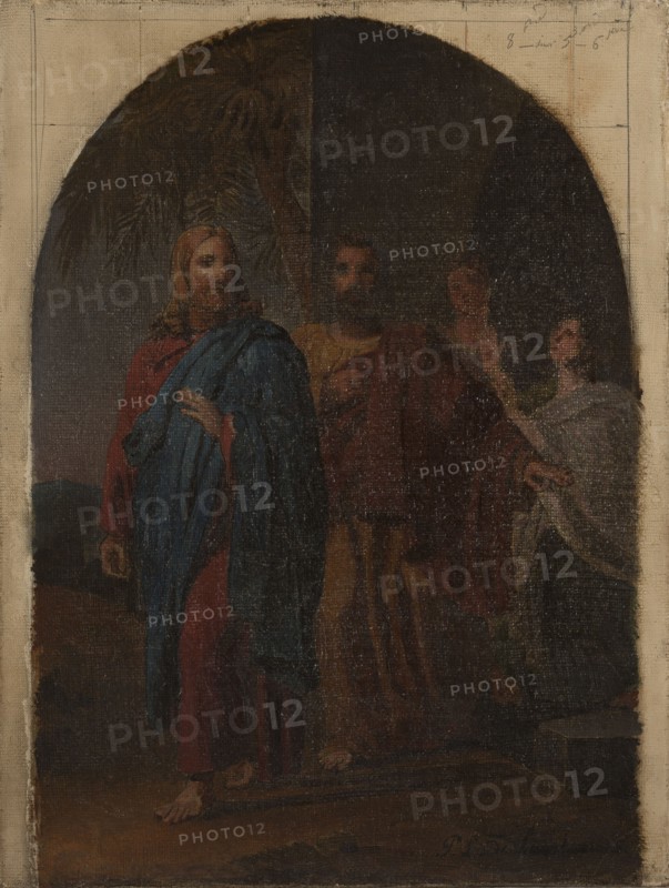 Esquisse pour l'église Saint-Philippe-du-Roule : "Saint Philippe quittant sa famille..., 1826. Creator: Pierre Louis Delaval.