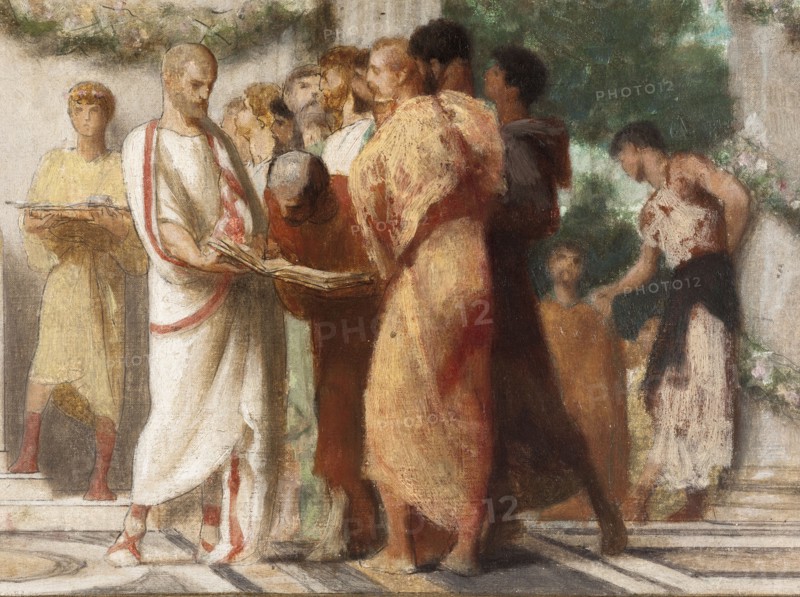 Esquisse pour la salle des mariages de la mairie du 13ème arrondissement : Vertus civiques., 1878. Creator: Gustave Boulanger.
