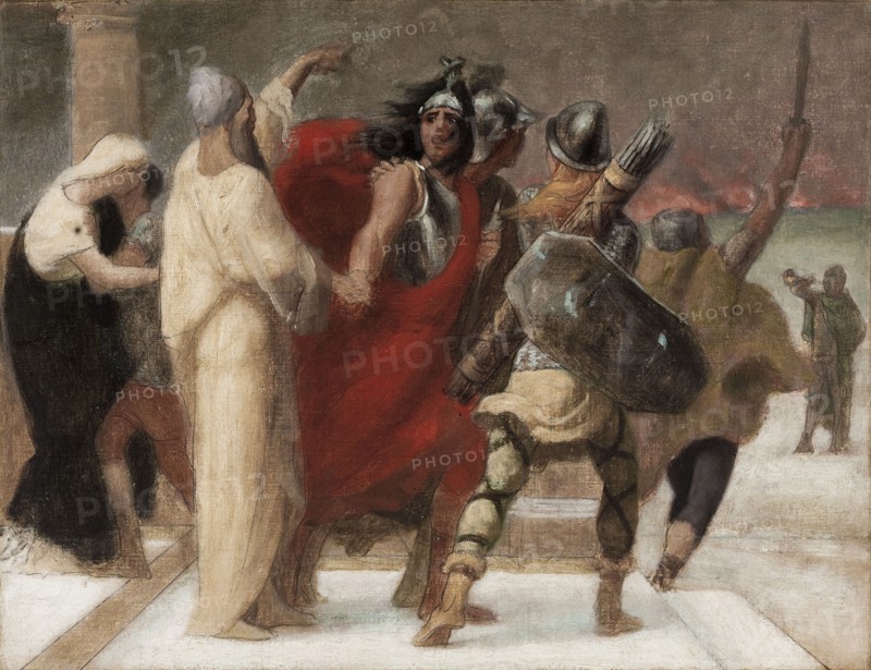 Esquisse pour la salle des mariages de la mairie du 13ème arrondissement : Vertus civiques., 1878. Creator: Gustave Boulanger.