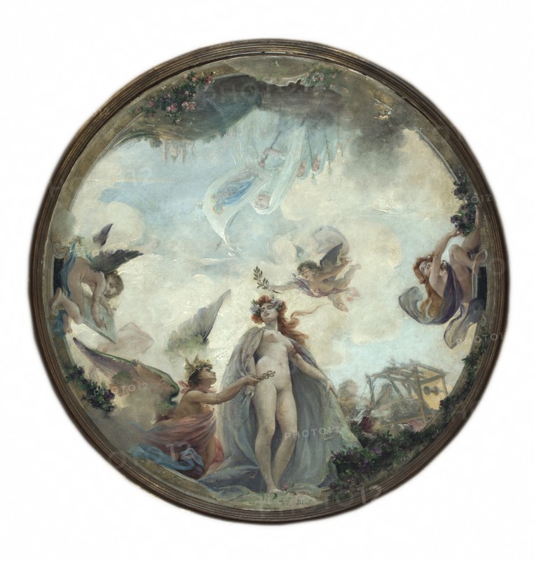 Esquisse pour le Buffet de la gare de Lyon : La ville de Lyon (plafond de la grande salle), c.1899. Creator: Guillaume Dubufe.