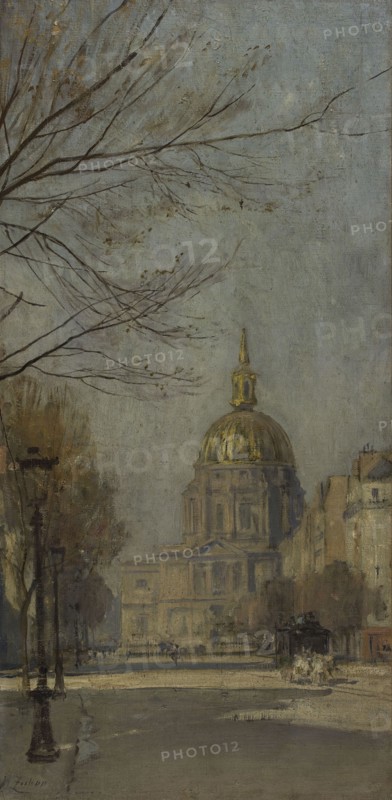 Sketch for the escalier des Fêtes in the Hôtel de Ville...Boulevard des Invalides...1889 and 1891.  Creator: Jean Henri Zuber.