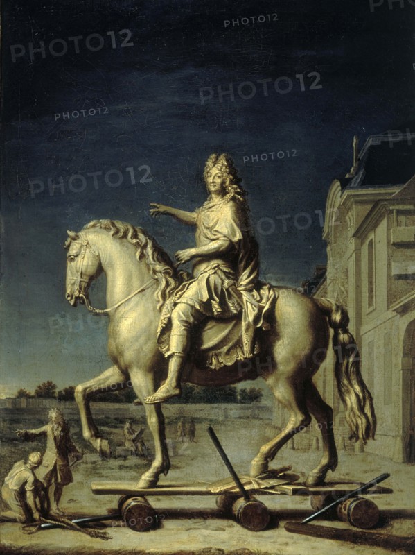 Transport sur la place Louis-le-Grand (actuelle place Vendôme) de la statue de Louis XIV...1699. Creator: Rene-Antoine Houasse.