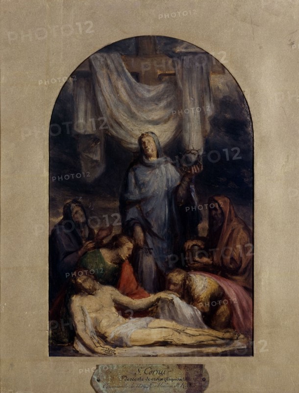 Esquisse pour la chapelle de la Compassion de l'église Saint-Roch : "Le Christ descendu..., 1856. Creator: Sebastien-Melchior Cornu.