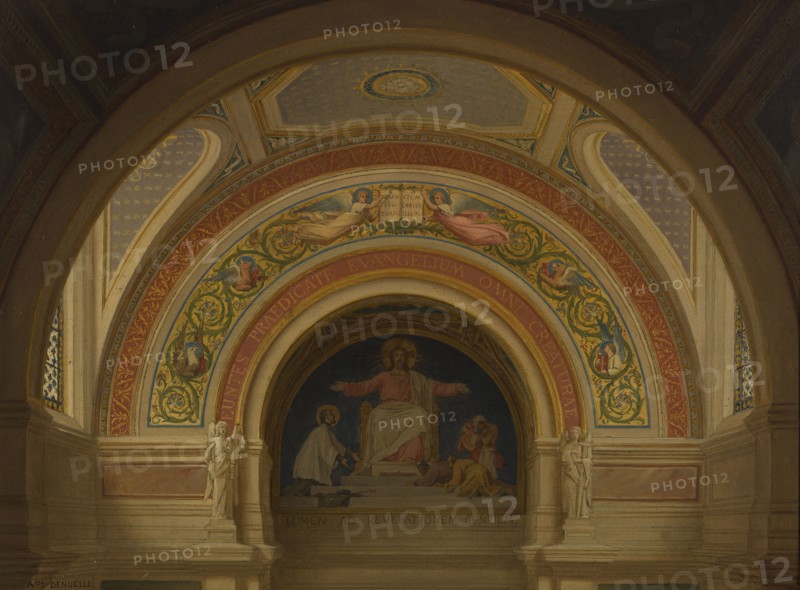 Esquisse pour l'église Saint-François-Xavier : "Le Christ lumière des nations", c.1871 - 1875. Creator: Alexandre-Dominique Denuelle.