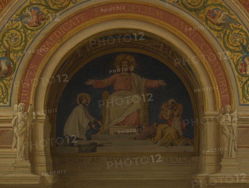 Esquisse pour l'église Saint-François-Xavier : "Le Christ lumière des nations", c.1871 - 1875. Creator: Alexandre-Dominique Denuelle.
