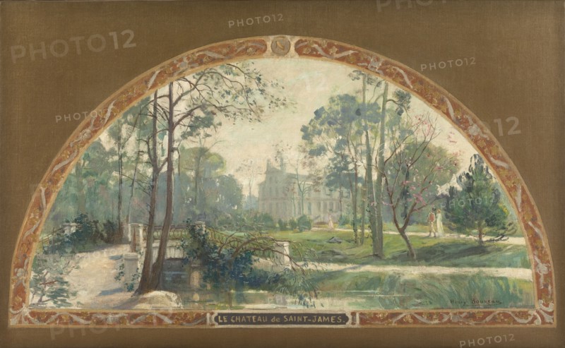 Esquisse pour l'escalier d'honneur de la mairie de Neuilly-sur-Seine : Le château..., c.1908-1912. Creator: Henry Jean Louis Boureau.