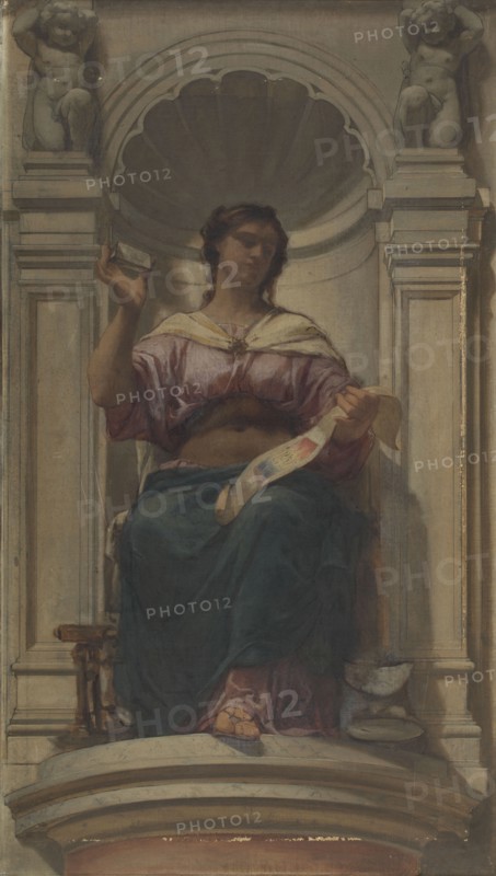 Sketch for the dome of the Denon pavilion at the Louvre: l'observation (ou l'imprimerie), 1864. Creator: Charles Louis Lucien Muller.