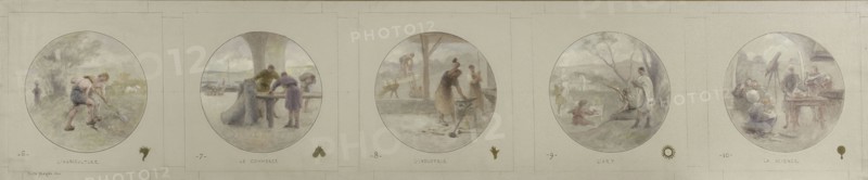 Esquisse pour la galerie Lobau de l'Hôtel de Ville de Paris : L'Agriculture. Le Commerce..., 1890. Creator: Jean Pierre Victor Mazies.
