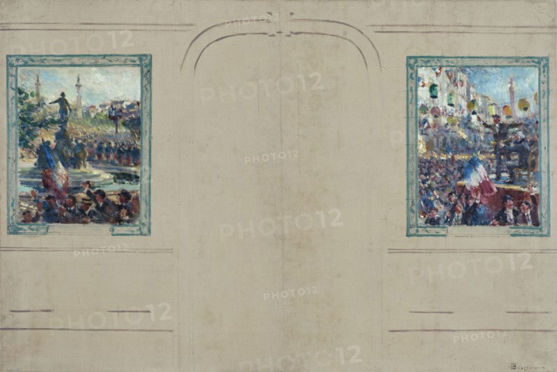 Esquisse pour la mairie du 12ème arrondissement de Paris : Place de la Nation. Place de..., c.1910. Creator: Claude Charles Bourgonnier.